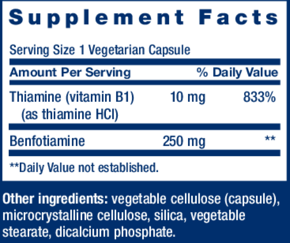 Mega Benfotiamine 250mg by Life Extension