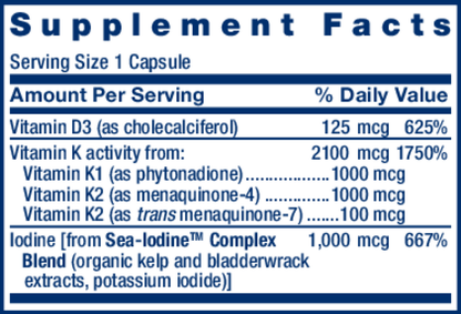 Vitamins D and K with Sea-Iodine by Life Extension
