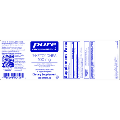 7 Keto DHEA 100 Mg Pure Encapsulations Label