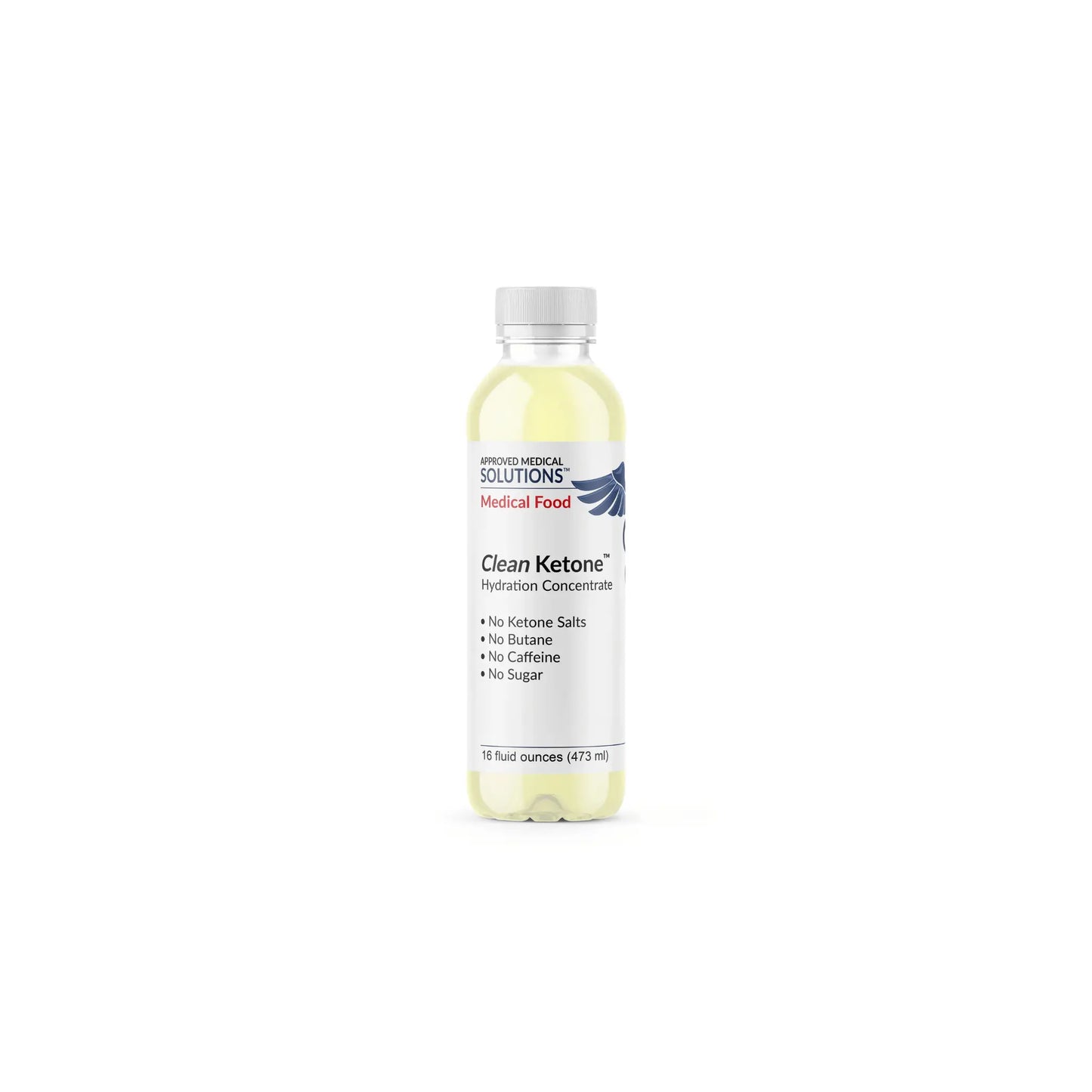Front view of Approved Medical Solutions Clean Ketone Hydration 16 oz bottle for daily electrolyte support