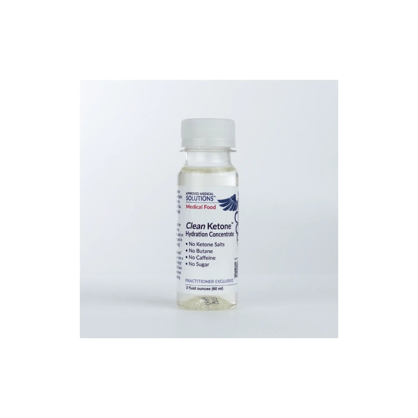 Front view of Approved Medical Solutions Clean Ketone Hydration 2 oz travel size bottle