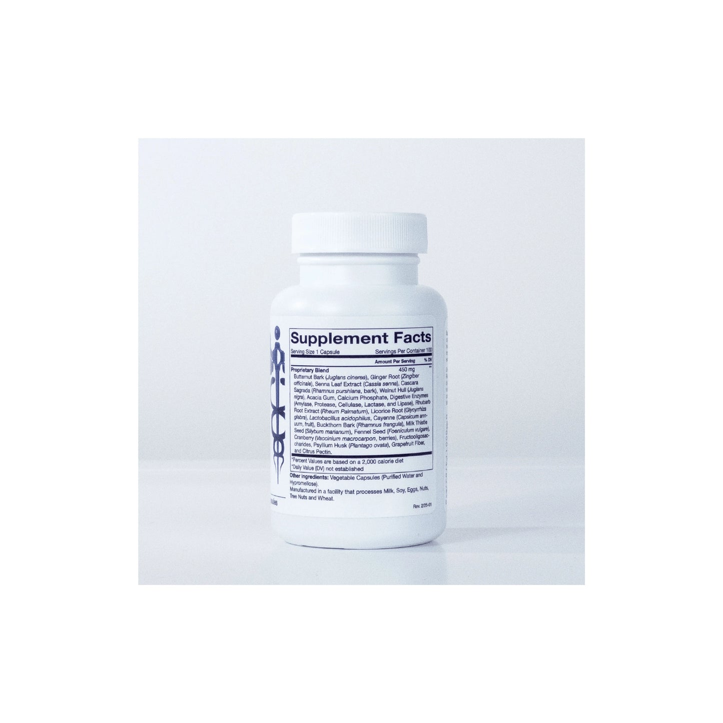 Close up of GLP-1 Cleanse supplement facts label detailing the professional grade botanical and mineral blend