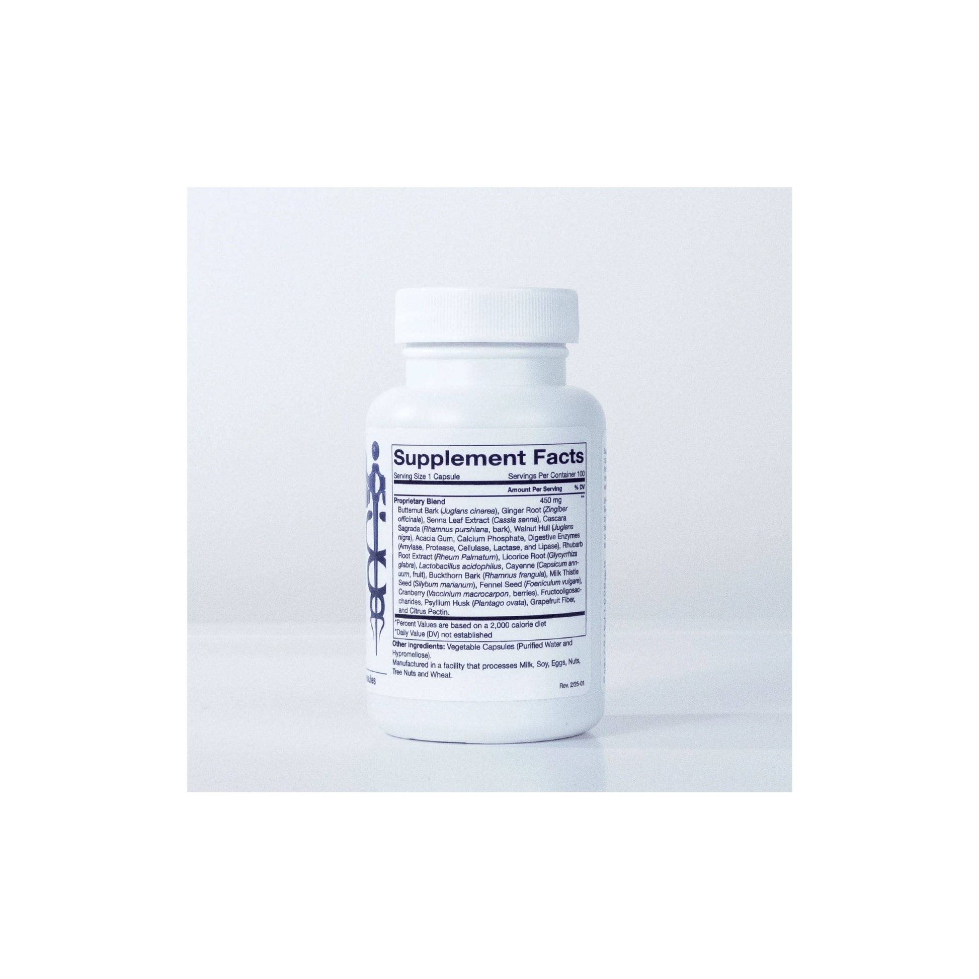 Close up of GLP-1 Cleanse supplement facts label detailing the professional grade botanical and mineral blend