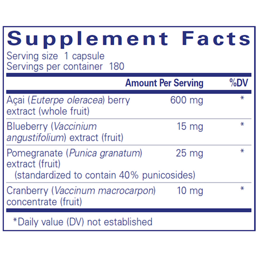 Acai 600 Pure Encapsulations Ingredients