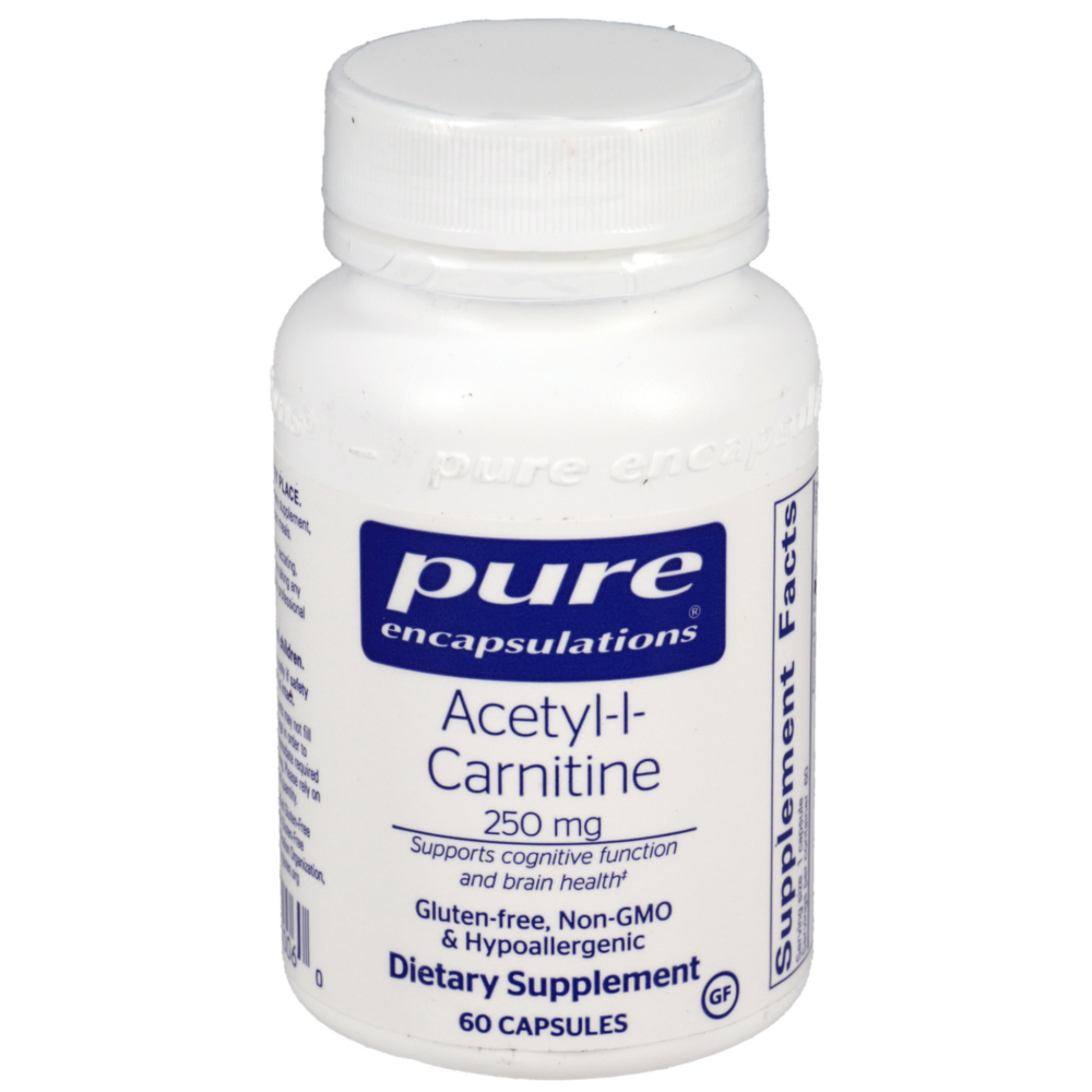 Acetyl I Carnitine 250 Mg Pure Encapsulations Bottle