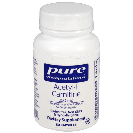 Acetyl I Carnitine 250 Mg Pure Encapsulations Bottle