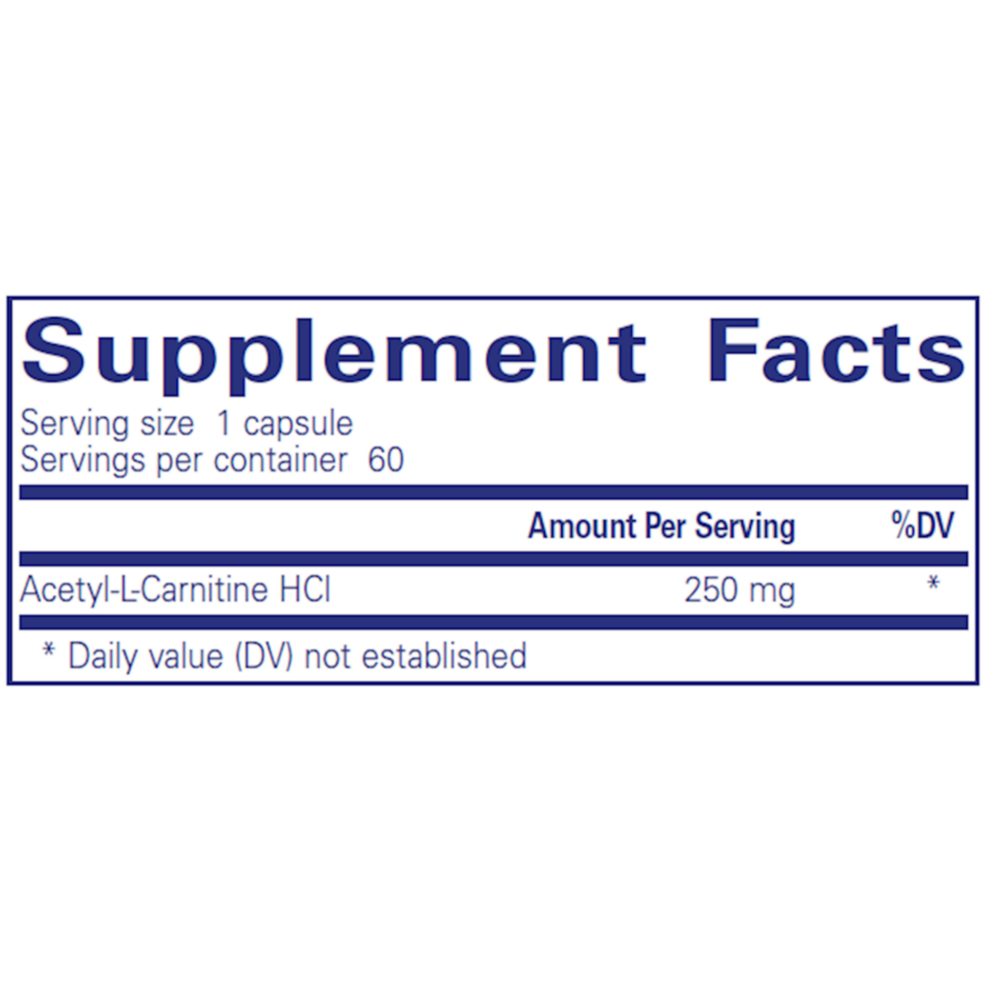 Acetyl I Carnitine 250 Mg Pure Encapsulations Ingredients