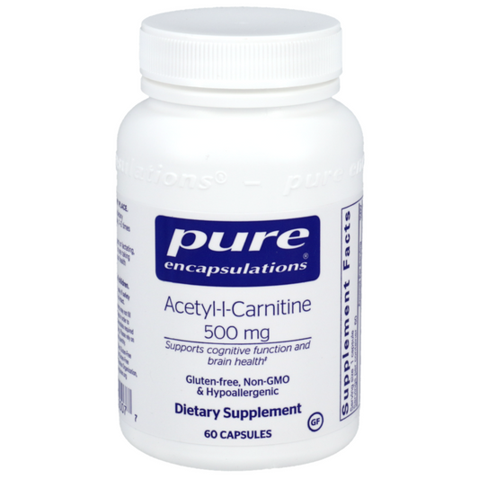 Acetyl I Carnitine 500 Mg Pure Encapsulations Bottle