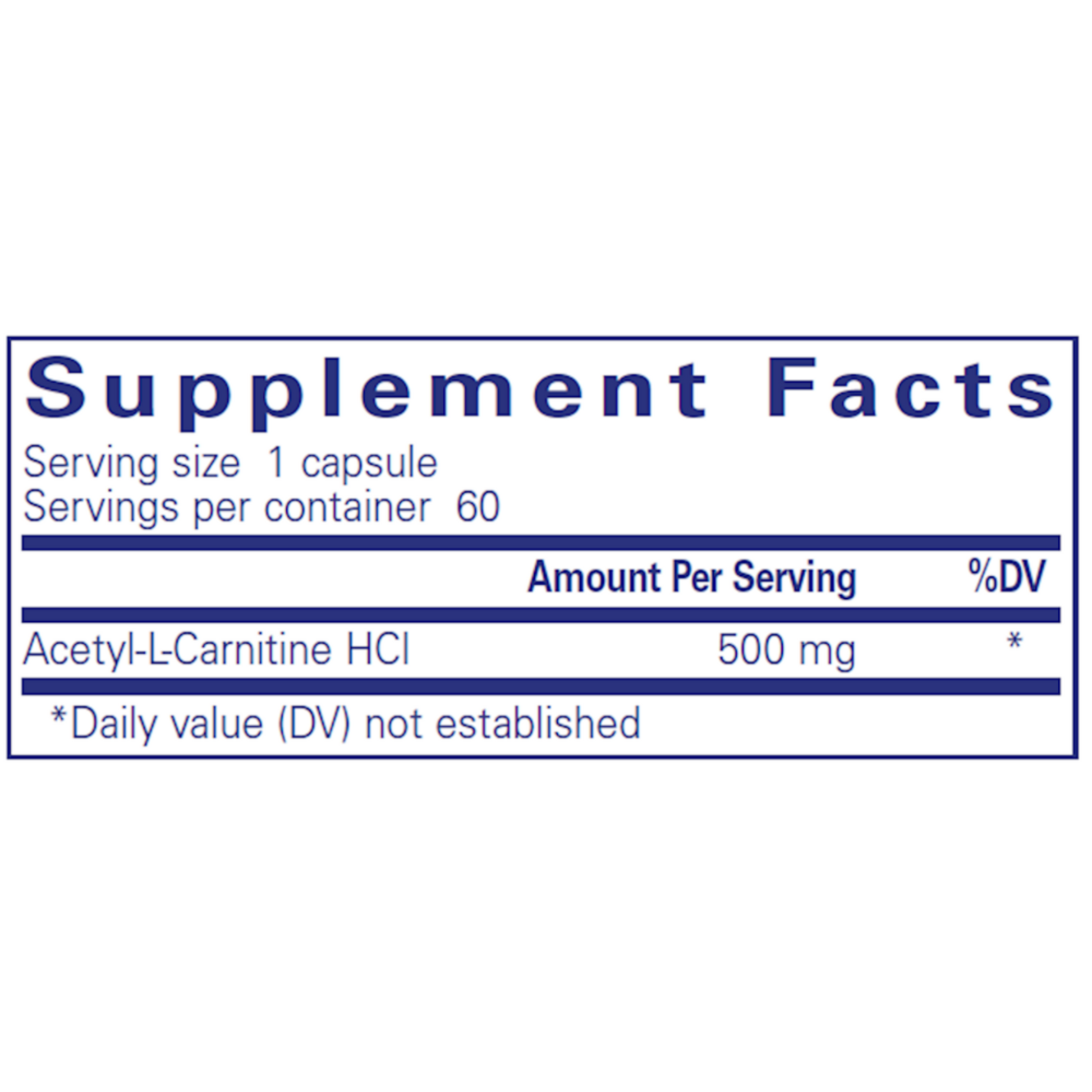 Acetyl I Carnitine 500 Mg Pure Encapsulations Ingredients