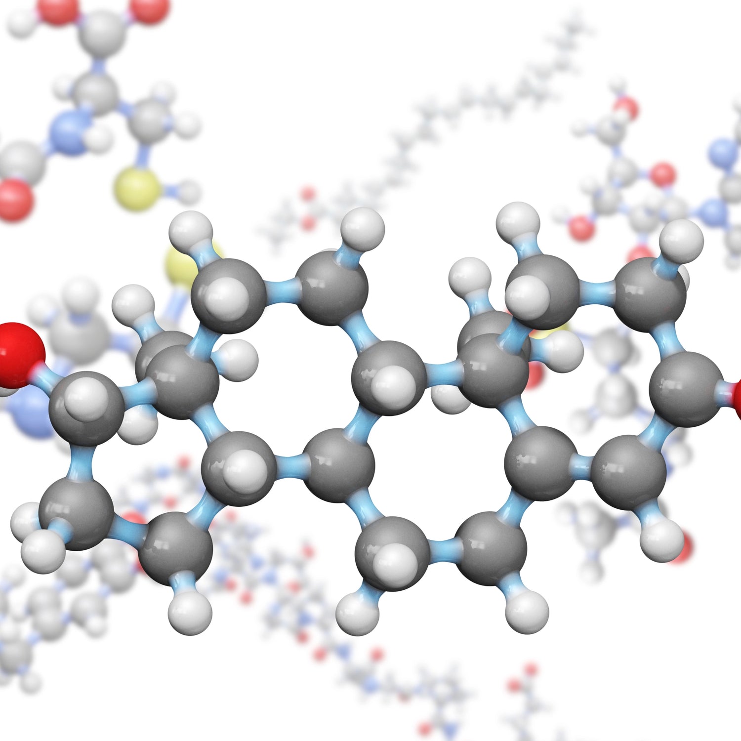 Hormone molecules benefitting from the hormone supplement HRT-T.