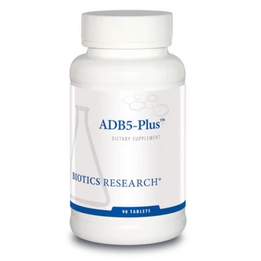 ADB5-Plus bottle by Biotics Research for healthy adrenal function and stress resilience