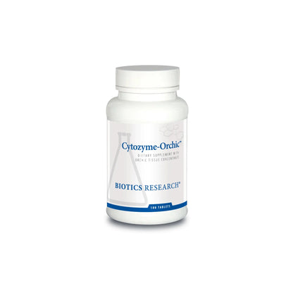 Front view of the Biotics Research Cytozyme Orchic bottle showcasing the male glandular and reproductive support formula
