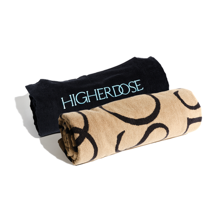 Rolled soft bamboo and organic cotton sauna blanket towel inserts for Infrared Sauna Blanket by HigherDOSE