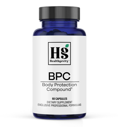 Body protection compound supplement bottle.