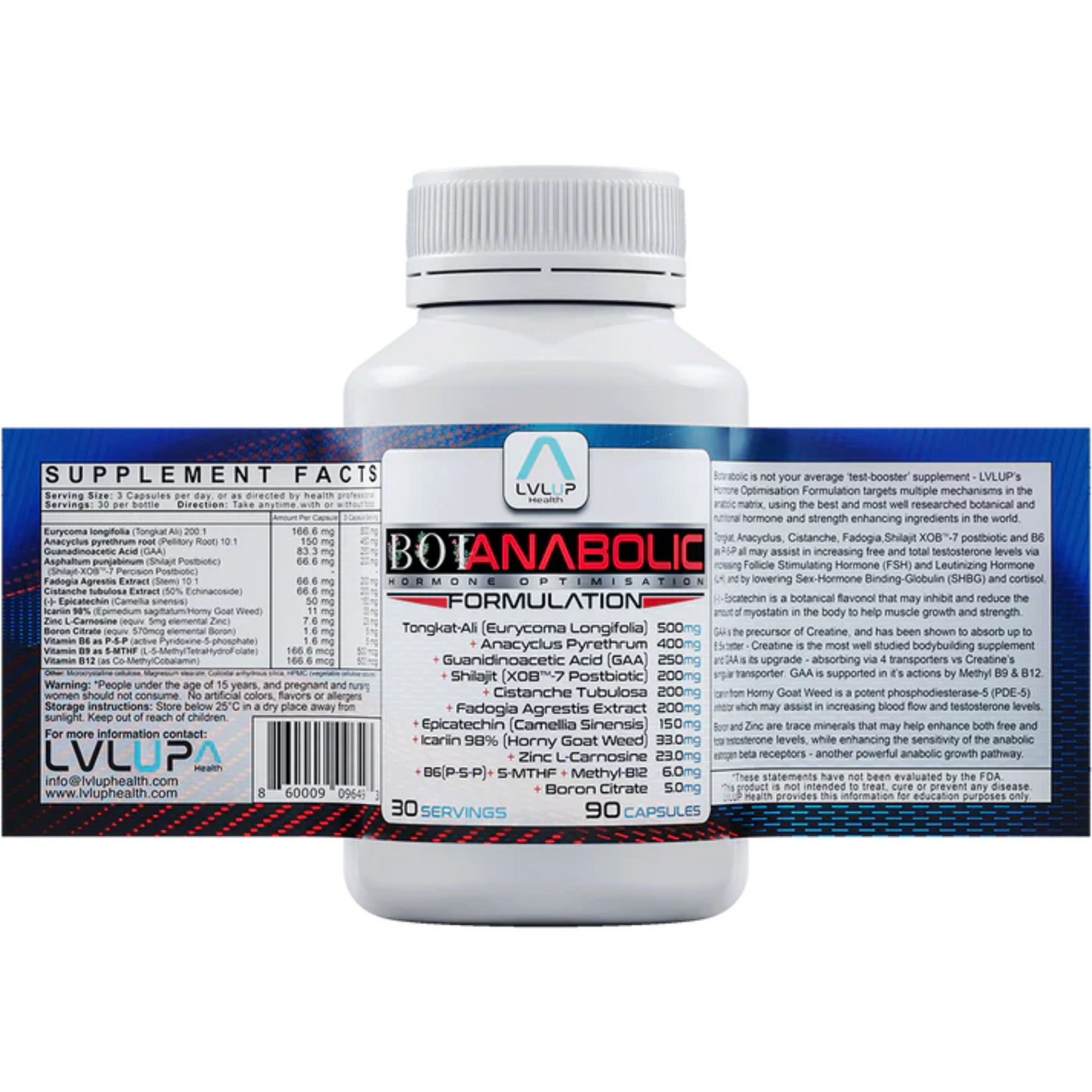 Botanabolic LVLUP Health Label