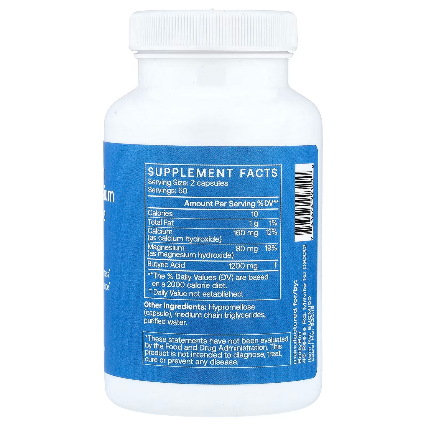 BodyBio Calcium Magnesium Butyrate