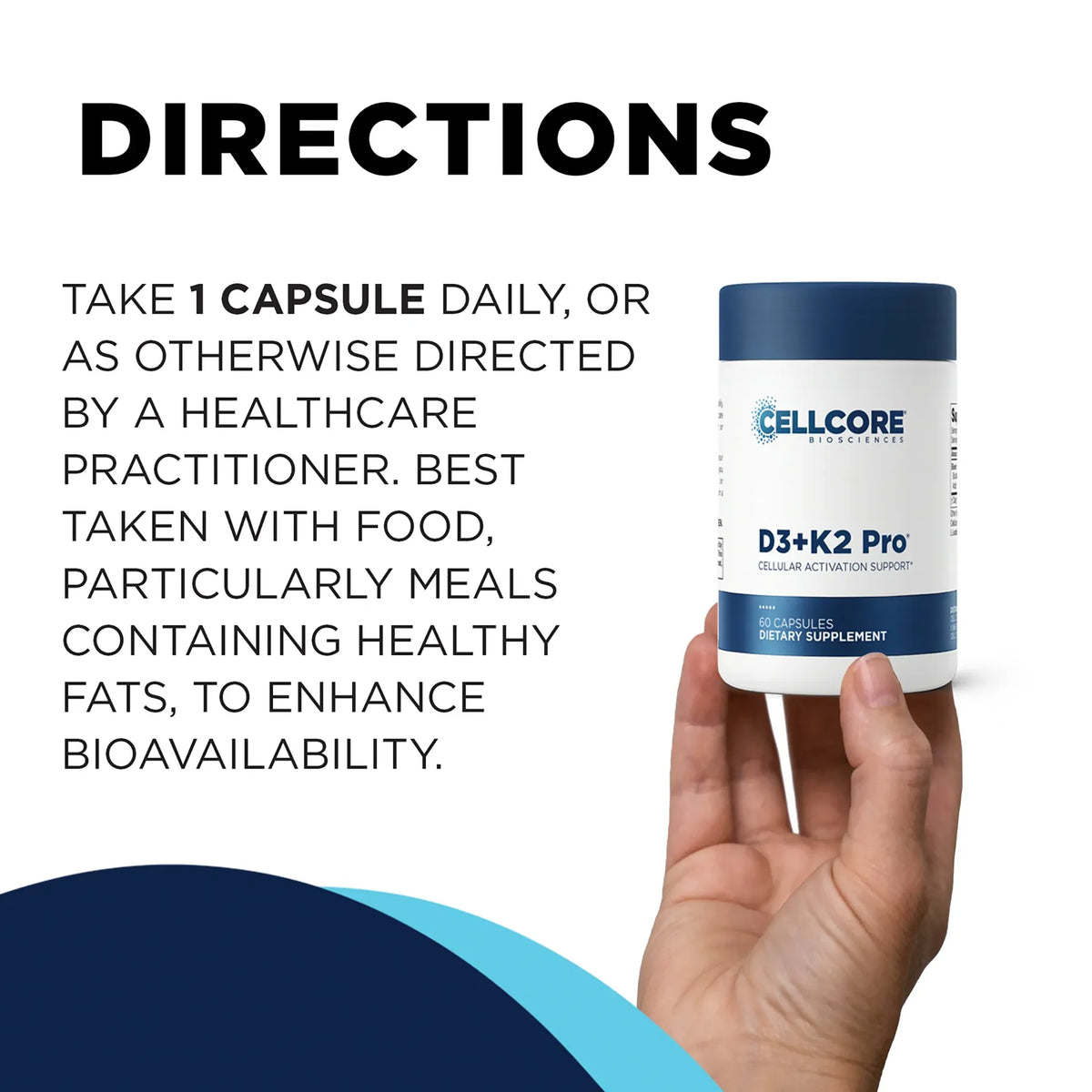 CellCore D3+K2 Pro Directions