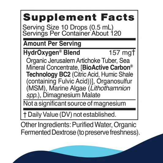 CellCore HydrOxygen Supplement Facts