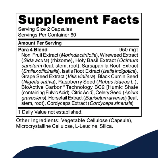 CellCore Para 4 Supplement Facts
