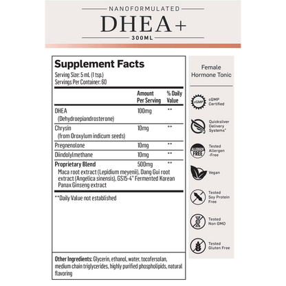 DHEA Qicksilver Scientific ingredients