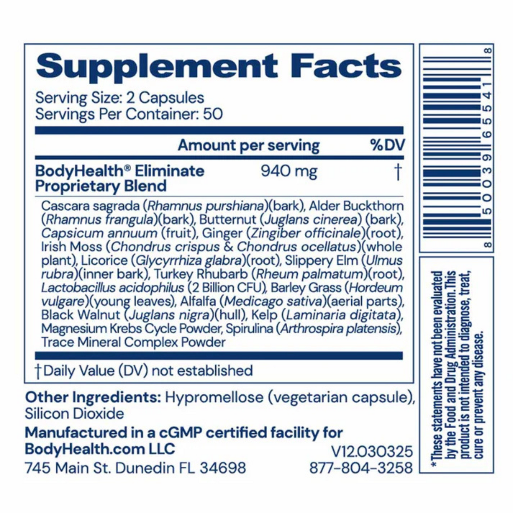 Eliminate Body Health Ingredients