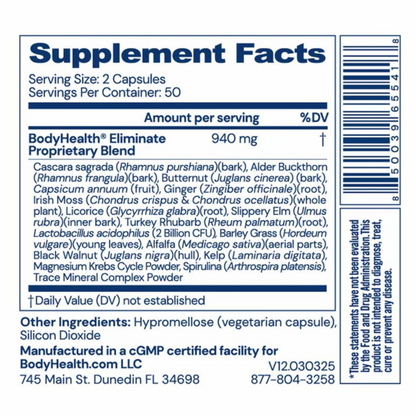 Eliminate Body Health Ingredients