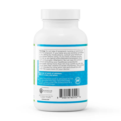 Evexias Health ADK chews bottle description side label