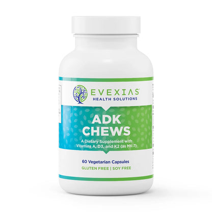Evexias Health ADK Chews bottle vitamin A D3 K2 gummies