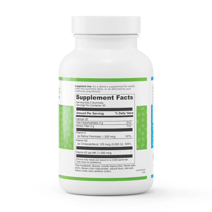 Evexias Health ADK chews bottle ingredients supplement facts label