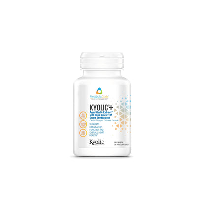 Front of Kyolic+ bottle by Evexias Health Solutions
