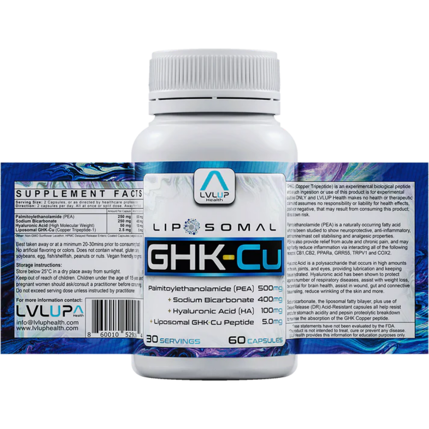 GHK Cu LVLUP Health Label