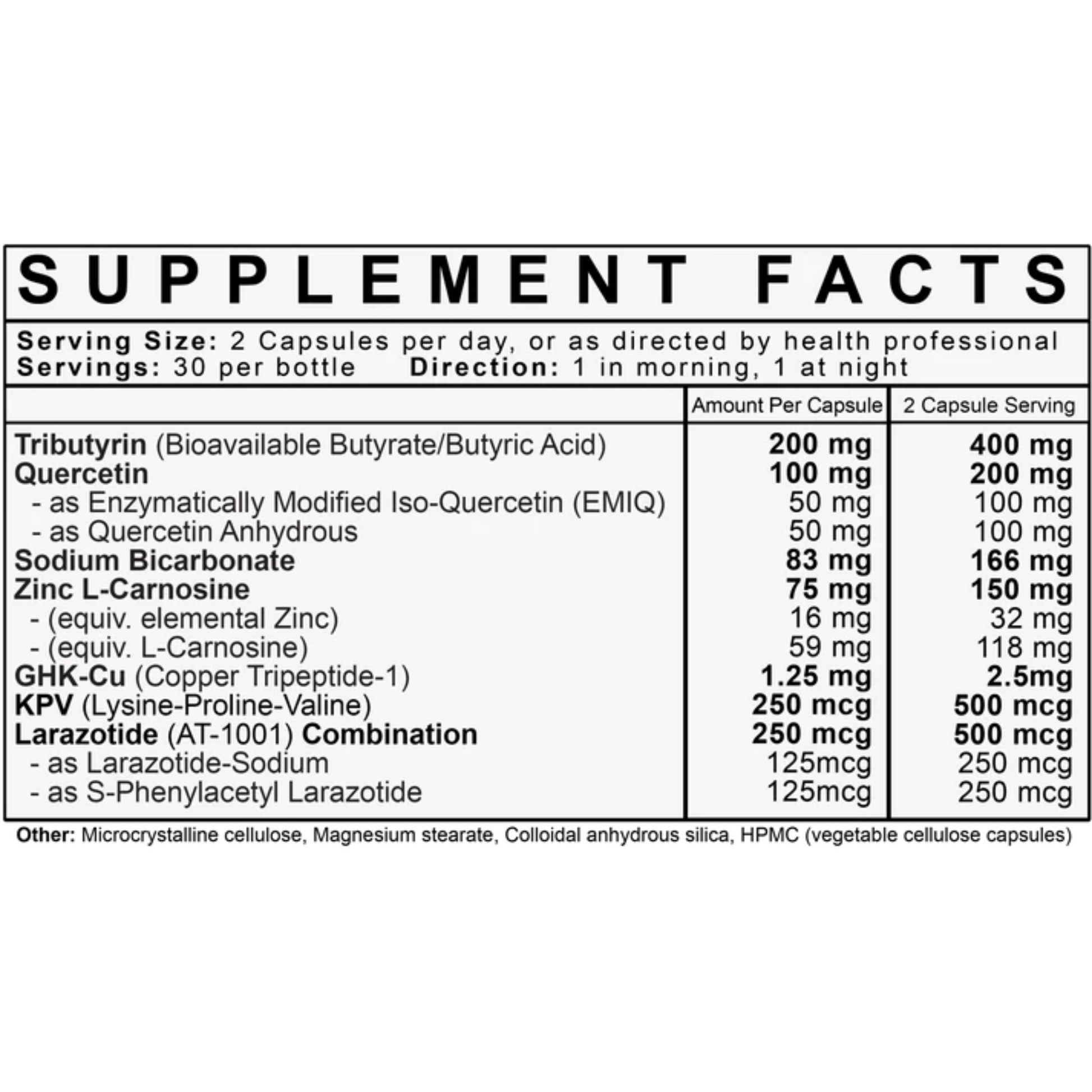 GI Repair BPC Free LVLUP Health Ingredients