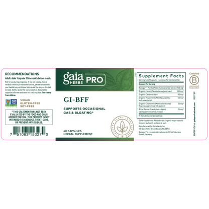 Gaia Herbs Pro Gi Bff Label