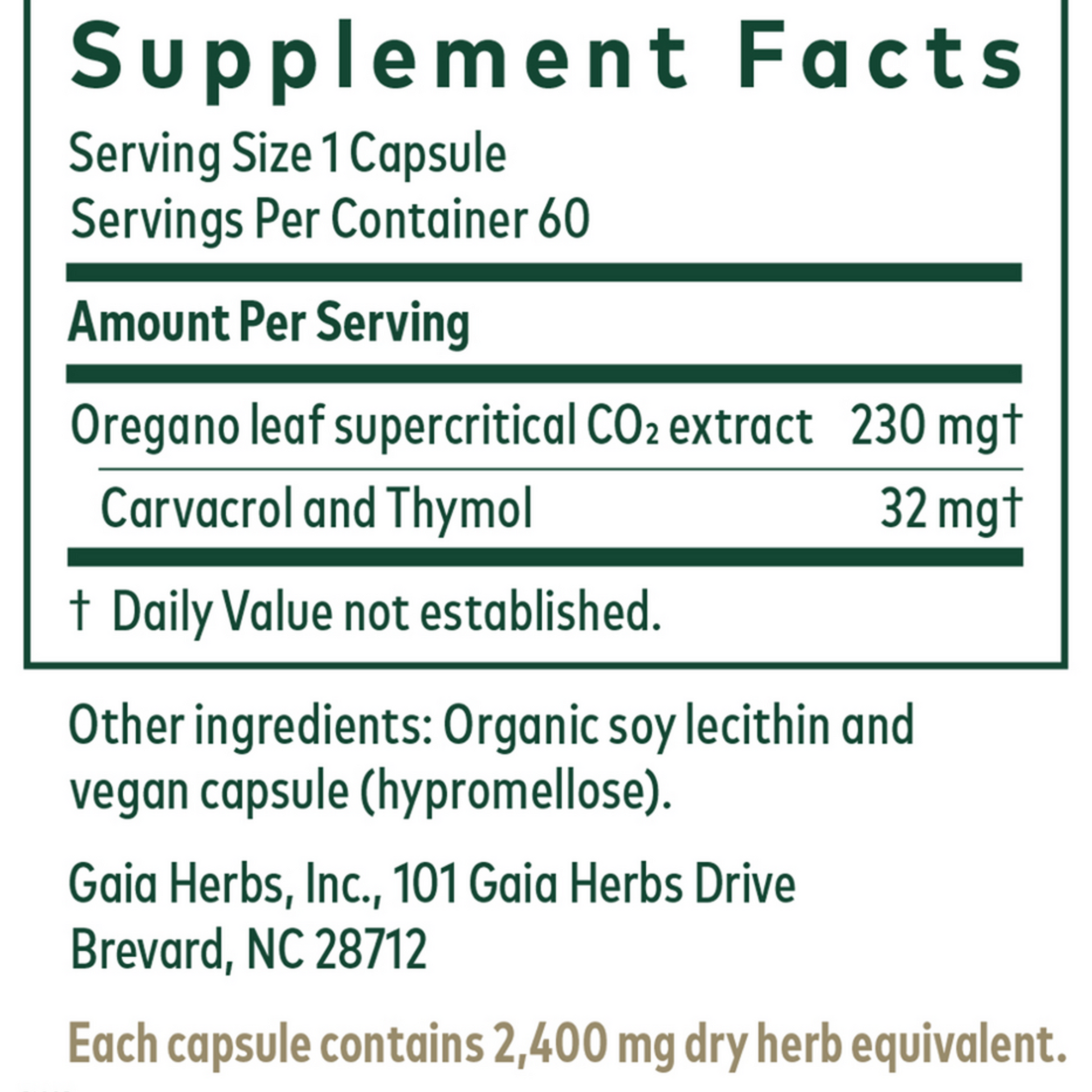 Gaia Herbs Pro Hawthorn Ingredients