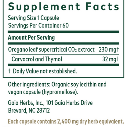 Gaia Herbs Pro Hawthorn Ingredients