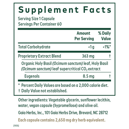 Gaia Herbs Pro Holy Basil Ingredient