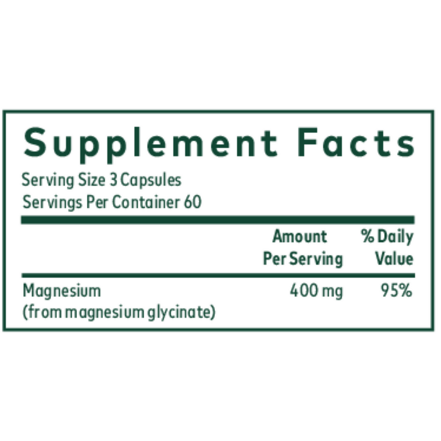 Gaia Herbs Pro Magnesium Glycinate 400 Ingredients