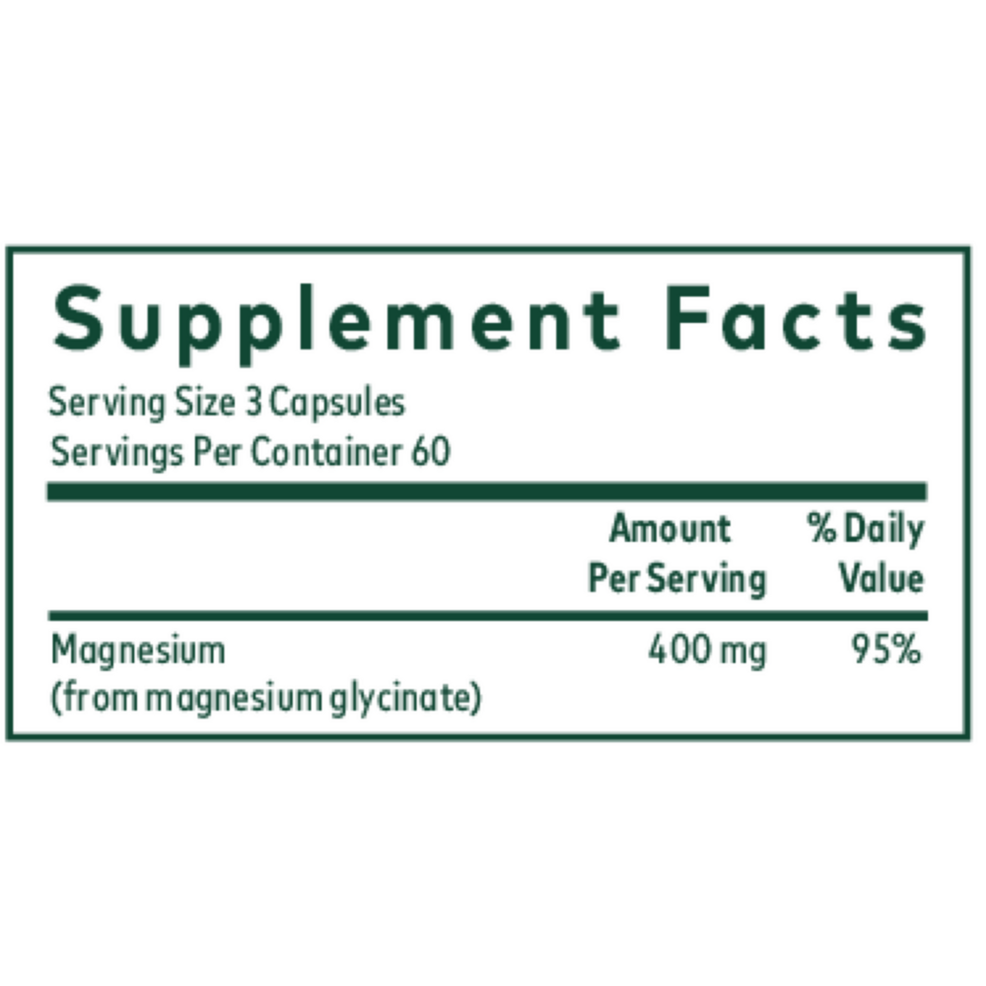 Gaia Herbs Pro Magnesium Glycinate 400 Ingredients