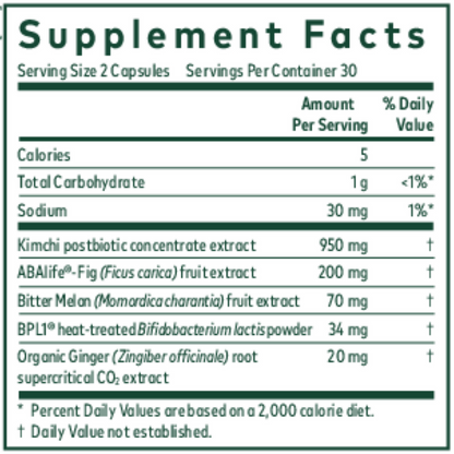 Gaia Herbs Pro Tr Glycemic Ingredients