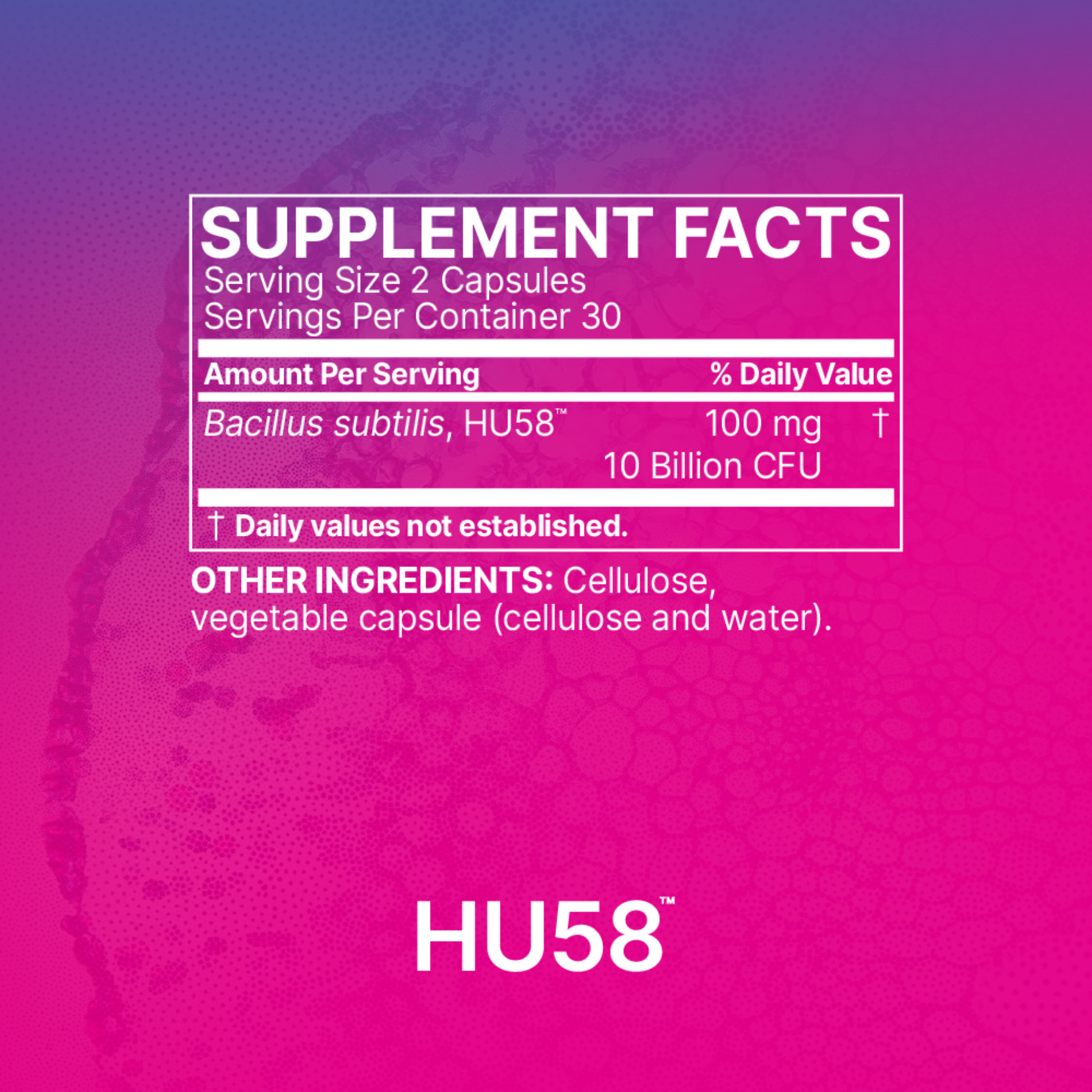 HU58 Microbiome Labs Ingredients