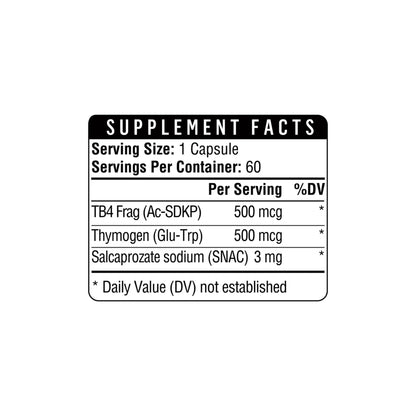 T-Frag 500 Plus by Healthgevity supplement facts panel displaying ingredients