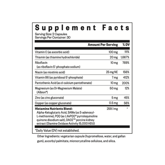 Histamine Nutrients By Seeking Health