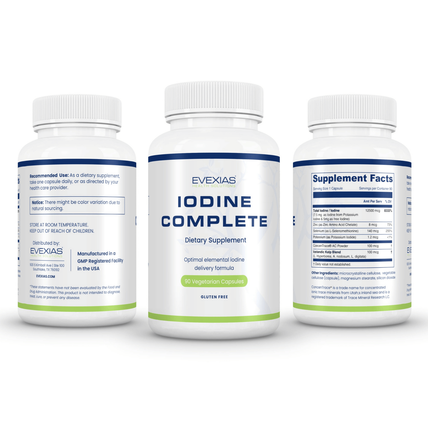 Iodine Supplements Evexias Trio