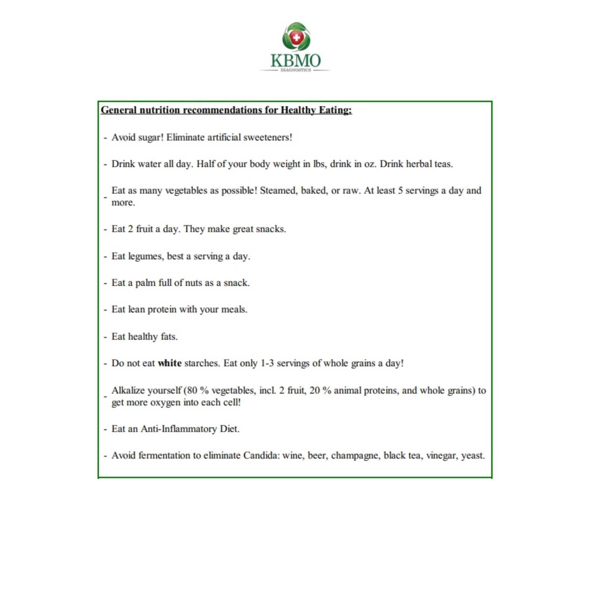 KBMO Diagnostics Fit 132 Meal Plan Page 1