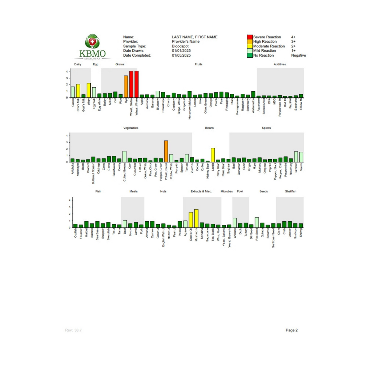 KBMO Diagnostics Fit 132 Patient Results Page 2