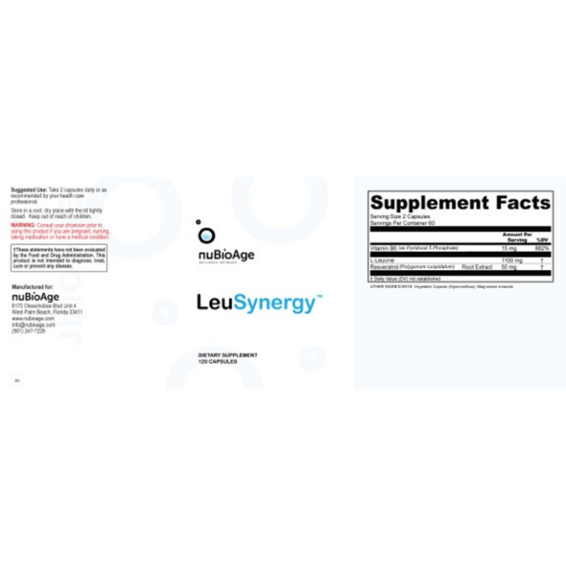 LeuSynergy NuBioAge Label