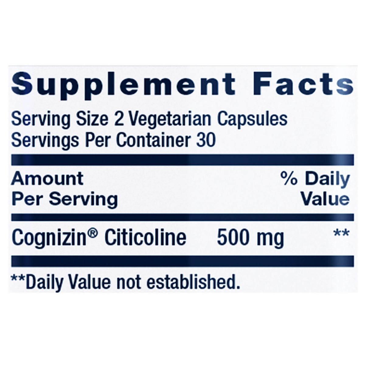 Life Extension Citicoline supplement facts