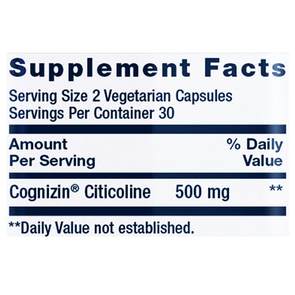 Life Extension Citicoline supplement facts