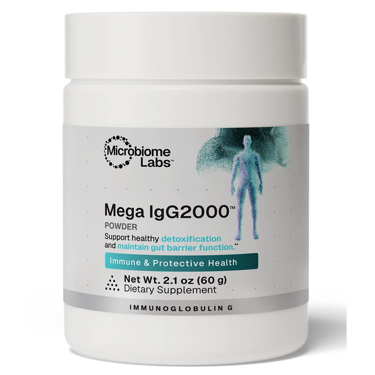 Mega IgG2000 Powder Microbiome Labs Bottle