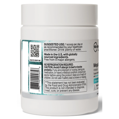 Mega IgG2000 Powder Microbiome Labs Back Label